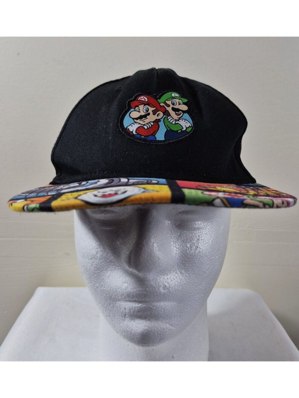 Nintendo Super Mario Luigi Hat Character Print Flat Bill Snapback Cap